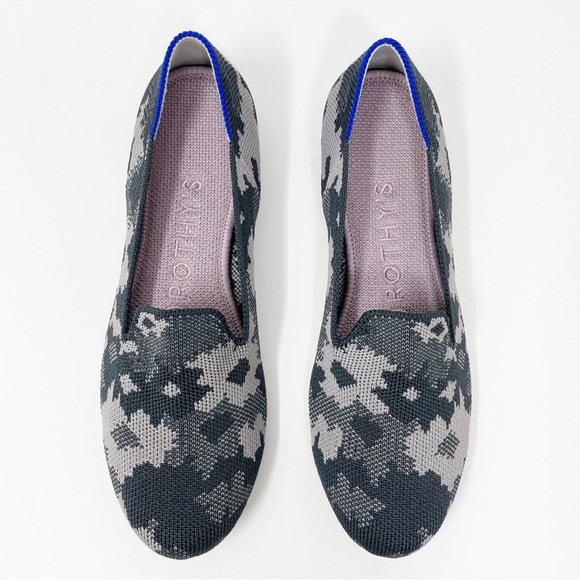 Rothy’s Grey Botanicamo Loafer Camo Knit Flats Shoes Gray Mule Ballet Shoes - Picture 3 of 4